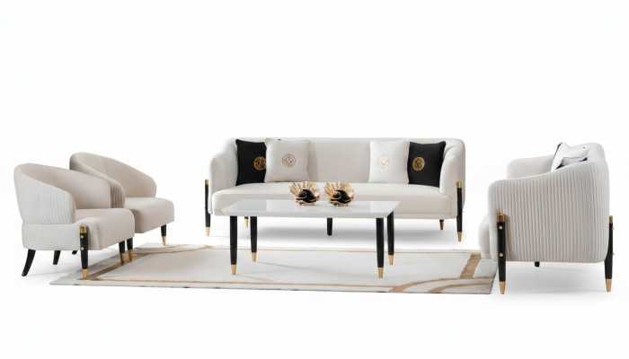 Garnitur Design Sofas Sofa Couch Samt Polster Sitz 3+3+1+1 Sitzer Sofagarnitur
