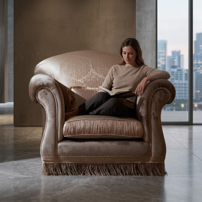 Sessel Sofa Couch 1 Sitzer Designer Couchen Club Art déco Polster Fernseh Lounge