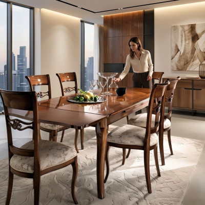 Tisch Esszimmer Set Essgruppe Esstisch + 6x Stühle Stuhl Modern Tische Garnitur