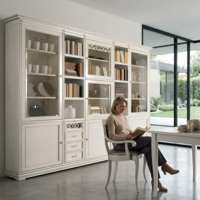 Arbeitszimmer Möbel Büro Bücherregal Holz Bücherregal mit Schubladen Design
