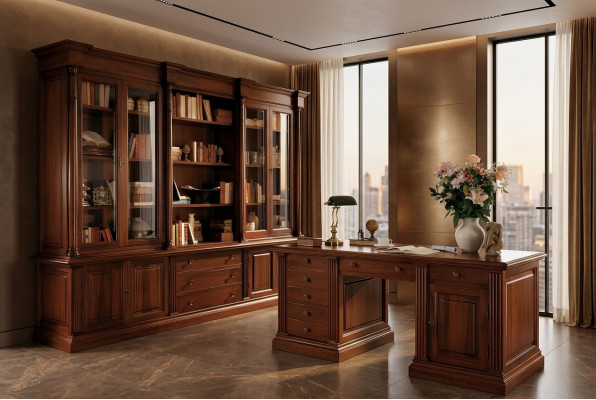 Büro Bücherregal Schrank Holz Büroschrank Regal Schränke Vitrine Italien Möbel