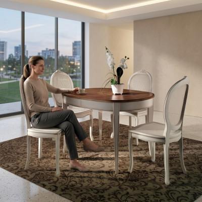 Esstisch Einrichtung Stühle Lehnstuhl Möbel Gruppe Garnitur Komplett Set 5tlg.