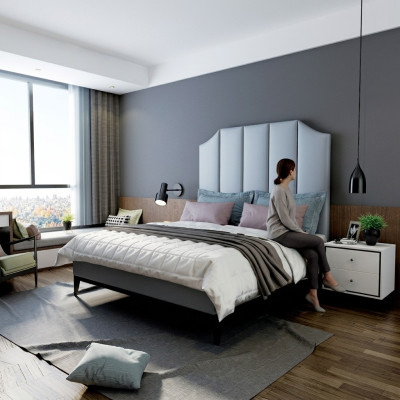 Bett Polster Design Luxus Doppel Hotel Betten Schlaf Zimmer Leder 180x200cm