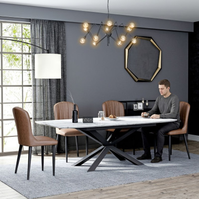 Italienische Designer Möbel Esstisch Büro Konferenz Luxus Tisch Metall