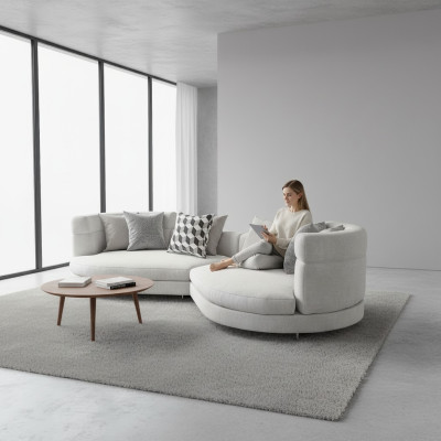 Runde big xxl Sofa 4 Sitzer Luxus Italien Design Rund Couch Luxus Polster Sofas