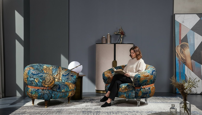 Sessel Club Lounge Designer Fernseh Sofa Stuhl Stühle Polster Sitz Möbel Textil