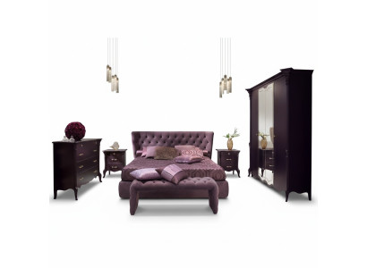 3 tlg. Schlafzimmer Set Bett 2x Nachttisch Konsole Doppel Polster Betten Hotel