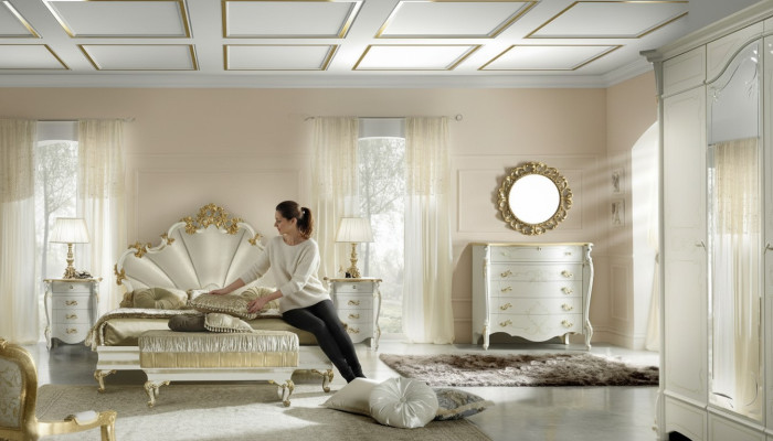 Bett Nachttisch Kommode 6 tlg. Schlafzimmer Set Massivholz Design Luxus