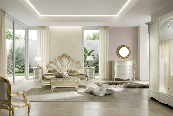 Bett Nachttisch Kommode 6 tlg. Schlafzimmer Set Massivholz Design Luxus