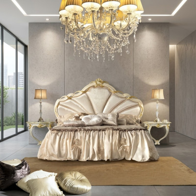 Klassisches Bettgestell Betten - Doppel Bett 180x200cm - Barock Rokoko Italien