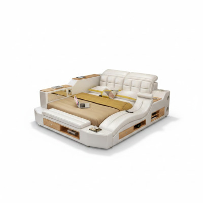 Funktion Bett Doppelbett Lederbett Betten Leder Polster Schlafzimmer Ehe