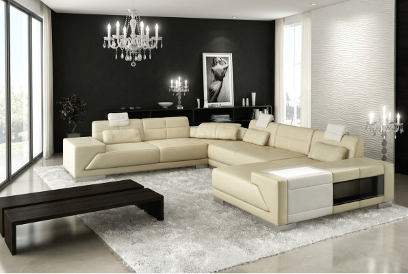 XXL BIG Wohnlandschaft U Form Ecksofa Sofa Couch Polster Garnitur