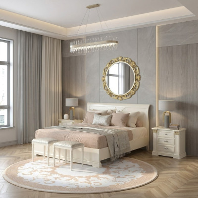 Bett + 2x Nachttisch 3 tlg Schlafzimmer Set Design Modern Luxus Klassische Möbel Massivholz