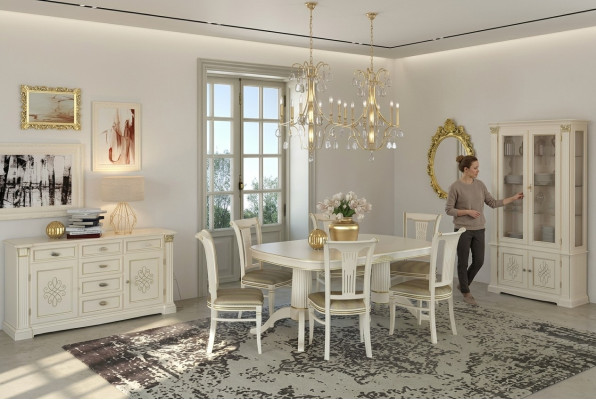 Komplett Set Esstisch + 6 Stühle Esszimmer Set Ess Gruppe Massivholz Tisch Tische 9tlg