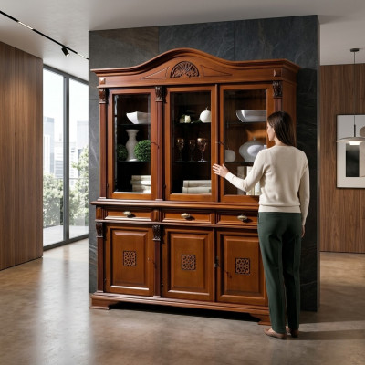 Anrichte Wandschrank Holz Buffet Vitrine Schrank Esszimmer Schränke