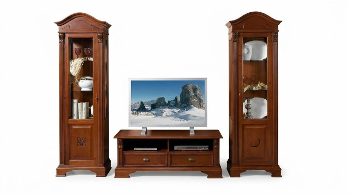 Wohnwand Set Vitrinen Vitrine Kommode Wohnzimmer Möbel Einrichtung Garnitur Massivholz