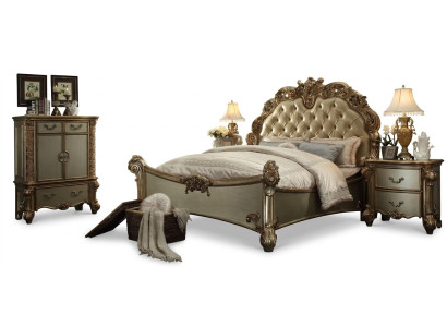 Bett 2x Nachttisch 3 tlg. Schlafzimmer Set Designer Luxus Gruppe Garnitur