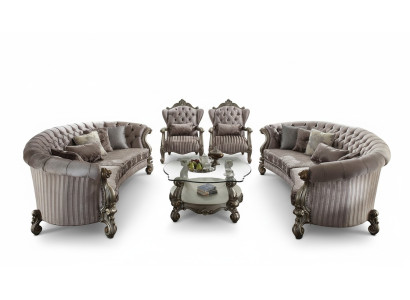 Einzigartiger Satz Chesterfield Luxus Möbel 4tlg. 2x rundes Sofa + 2x Sessel