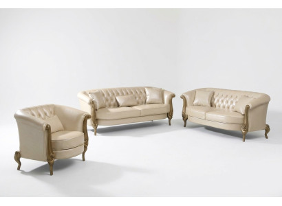 Ledersofa Sofagarnitur 3+2+1 Sitzer Set Garnitur Polstersofa Couch Sofa Couchen