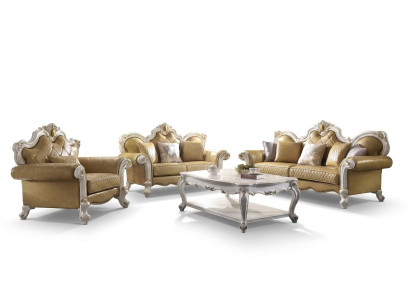 Sofagarnitur 3+2 Sitzer Klassischer Wohnlandschaft Leder Sofas Couchen