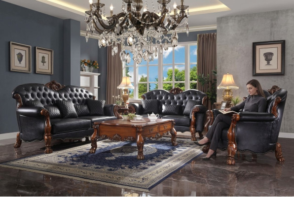Sofa Dreisitzer Wohnlandschaft Sofas Couch Polster Garnitur Leder Barock