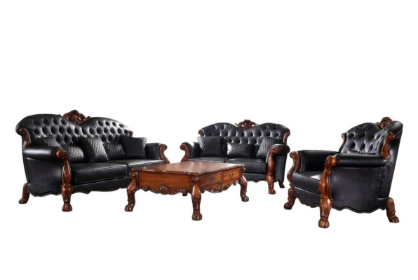 Sofa Dreisitzer Wohnlandschaft Sofas Couch Polster Garnitur Leder Barock