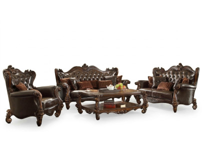 Sofagarnitur 3+1+1 Sitzer Leder Sofa Couch Polster Garnitur Sofagarnitur