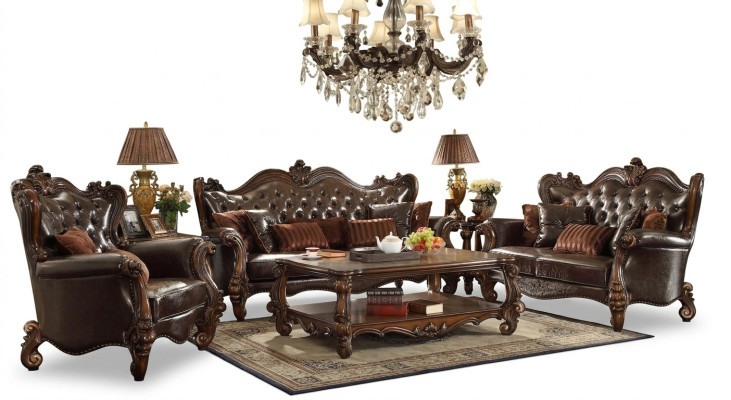 Klassische Garnitur 3+2+1 Sofagarnitur Couch Sofa Leder Sofa Polster
