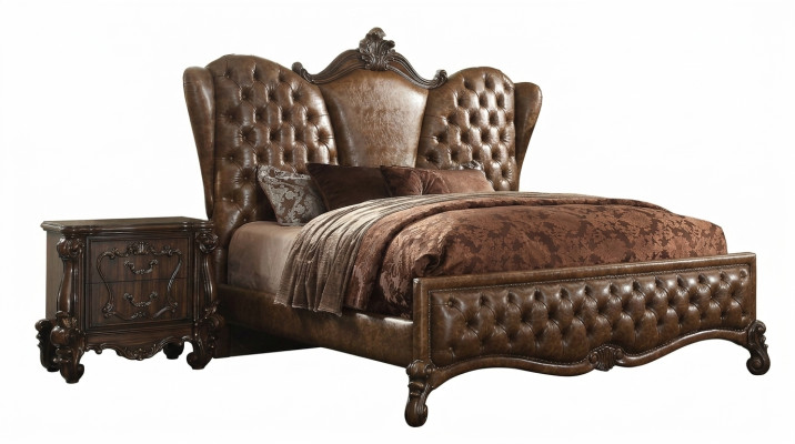 Chesterfield Bett 2x Nachttische 3tlg. Set Möbel Barock Rokoko Schlafzimmer Set