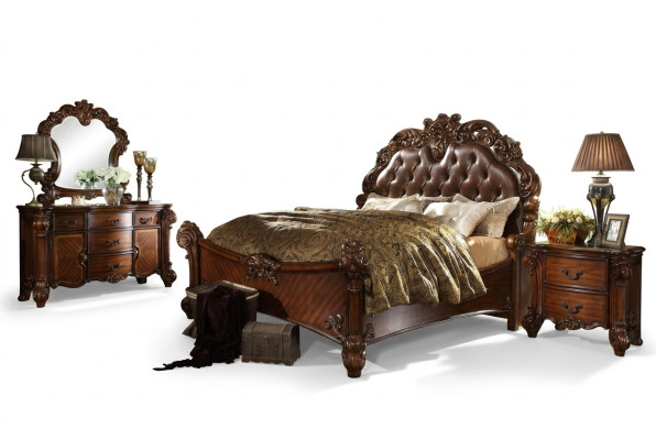 Klassische Schlafzimmer Set Bett Nachttisch Kommode Spiegel Kommode