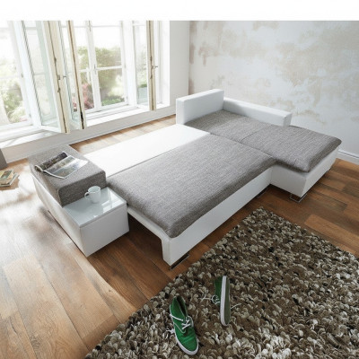 Schlafsofa Design Ecksofa L-form Bettfunktion Textil Couch Sofas Stoff
