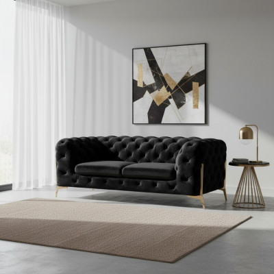 Design Chesterfield Sofa 2-Sitzer Couch Samt Polster Textil Sofas Zweisitzer Neu