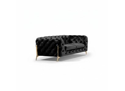 Design Chesterfield Sofa 2-Sitzer Couch Samt Polster Textil Sofas Zweisitzer Neu