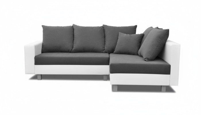 Wohnlandschaft Ecksofa L-Form Sofa Design Couch Textil Leder Fußhocker