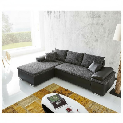 Ecksofa L-Form Sofa Couch Design Schlafsofa Polster Bettfunktion Textil