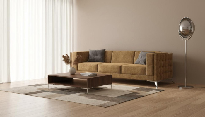 Sitzer Couch Polster Sofa Textil Stoff Chesterfield Couchen Garnitur Dreisitzer