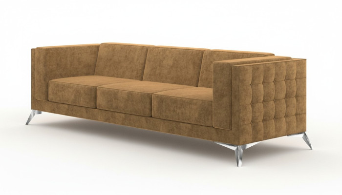 Sitzer Couch Polster Sofa Textil Stoff Chesterfield Couchen Garnitur Dreisitzer