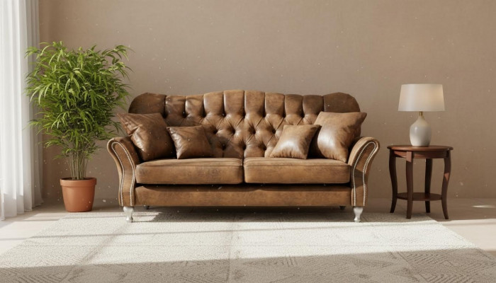 Sofa Couch Polster 3 Sitzer Leder Sofas Couchen Sitz Chsterfield Design