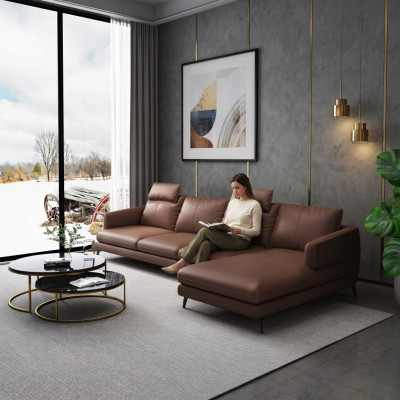 Sofa L-Form Ledersofa Couch Wohnlandschaft Ecksofa Garnitur Moderne Couchen Neu
