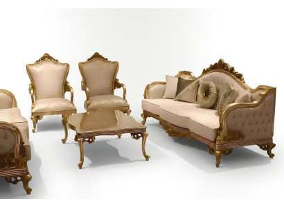 Designer Sofagarnitur 3+3+1 Sitzer Couch Polster Sitzgarnitur Klassische Set Neu