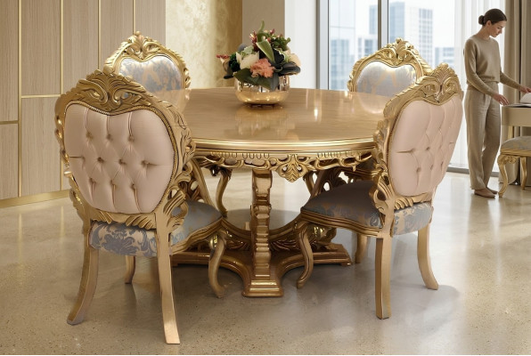 Garnitur 6 Stühle Set Esszimmer Designer Holz Stuhl Antik Stil Luxus Stühle Neu