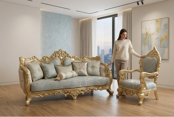 Sofagarnitur 3+1 Sitzer Sessel Garnitur Chesterfield Relax Sessel Möbel 