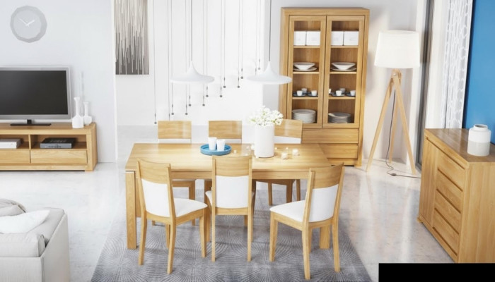 Esstisch Holz Tische Wohn Ess Zimmer Tisch Massivholz 200x90cm Esstische Massiv