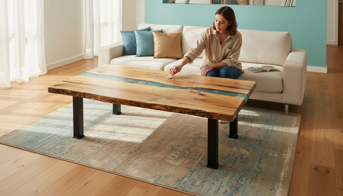 Beistelltisch Couchtisch Epoxy Möbel Designer Tisch Epoxidharz Tische 120x70cm
