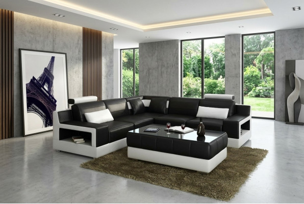 Sofa Ledersofa Ecksofa Polster Eckgarnitur Polster Couch Garnitur Wohnlandschaft