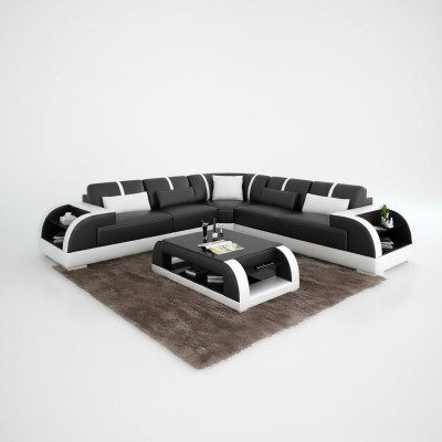 Design Moderne Ecksofa Wohnzimmer Möbel Eckcouch Lederpolster Couch