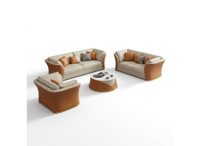Dreisitzer Italienische Stil Möbel Sofa 3 Sitzer Modernes Sofa Ledersofa
