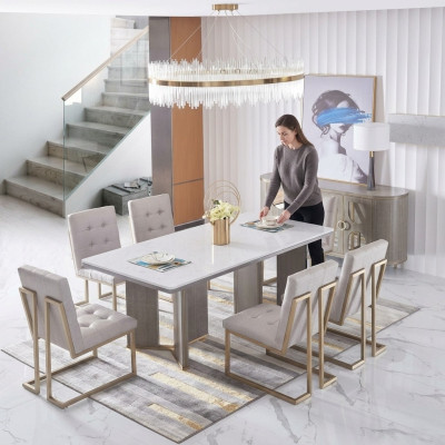 Komplette Garnitur Esszimmer Garnitur 6x Lehnstuhl Stühle Gruppen