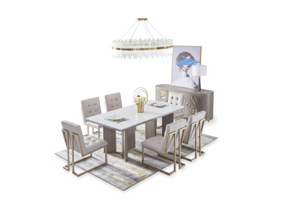 Tisch Set Garnitur Esstisch 6 Stühle Luxus Stil Möbel 8tlg Stuhl Gruppe