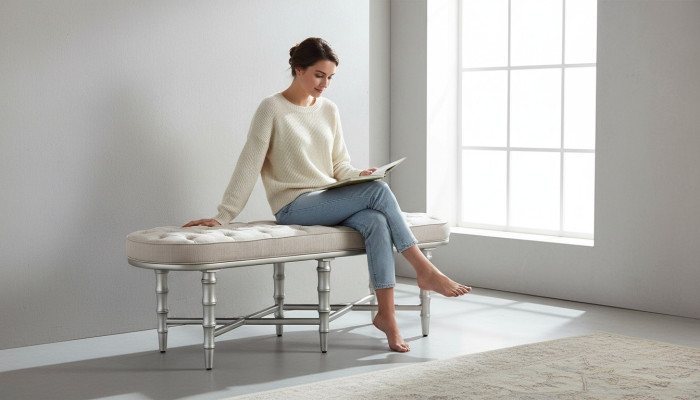 Design Hocker Bank Möbel Luxus Pouf Fußhocker Polsterhocker Sitzhocker